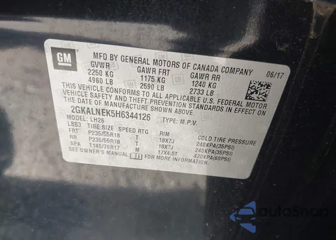 2017 GMC Terrain Sle-2 from USA, damaged, VIN 2GKALNEK5H6344126